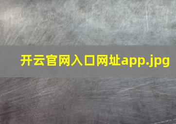 开云官网入口网址app