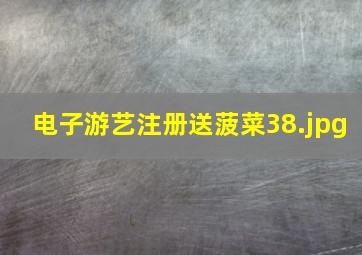 电子游艺注册送菠菜38