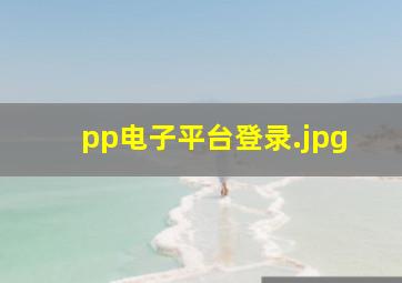 pp电子平台登录