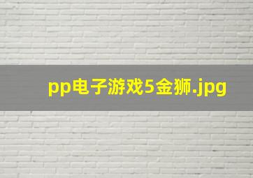 pp电子游戏5金狮